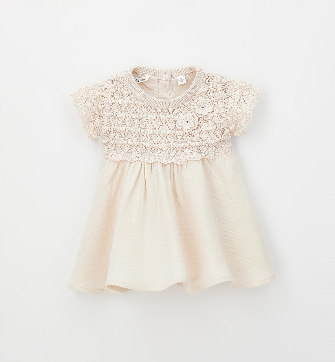 100% cotton baby girl dress CREAM