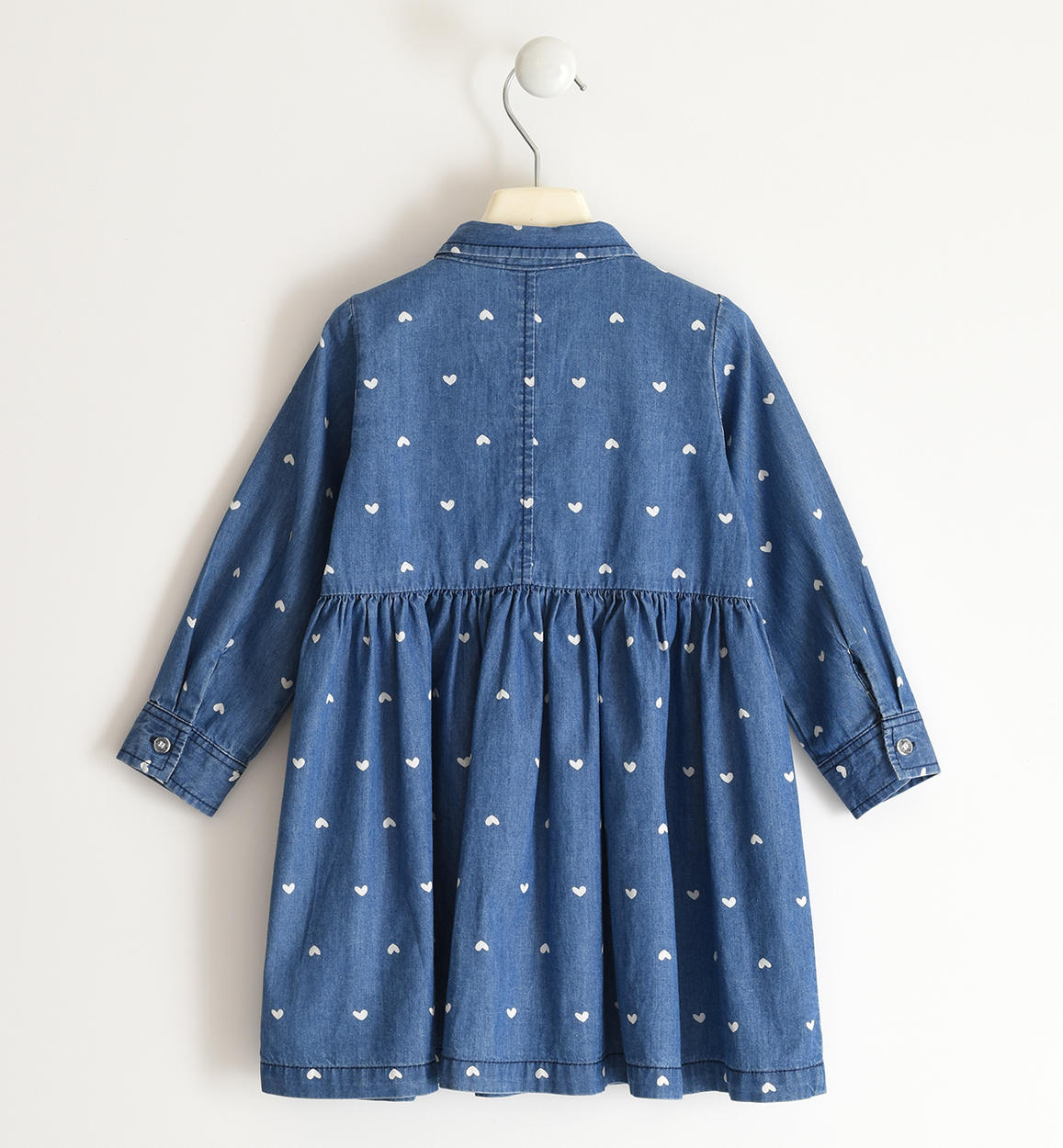 Abito jeans bambina 100% cotone con cuori - Sarabanda