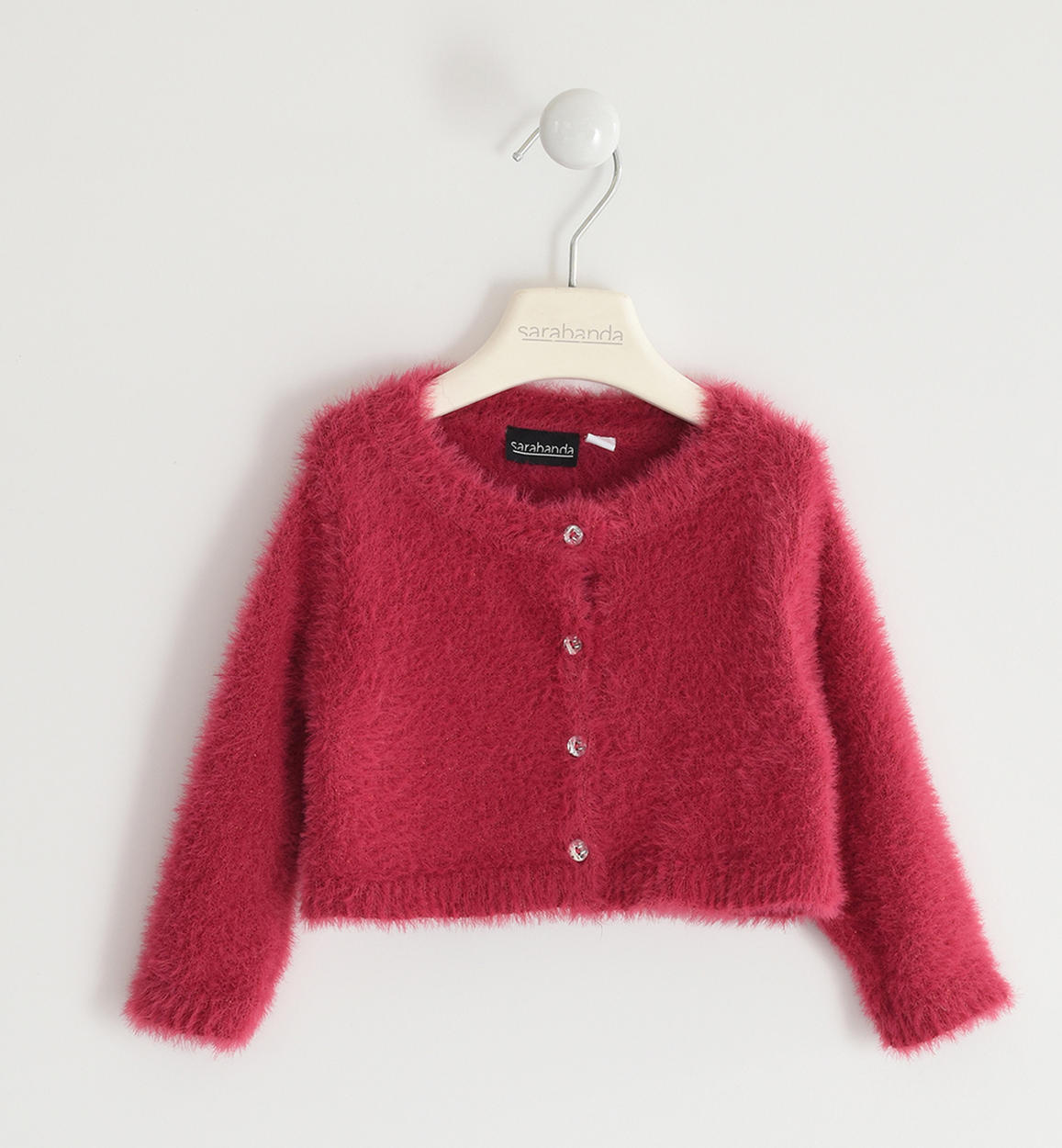 Cardigan bambina di lana color avena | Cardigan ai ferri per bambini