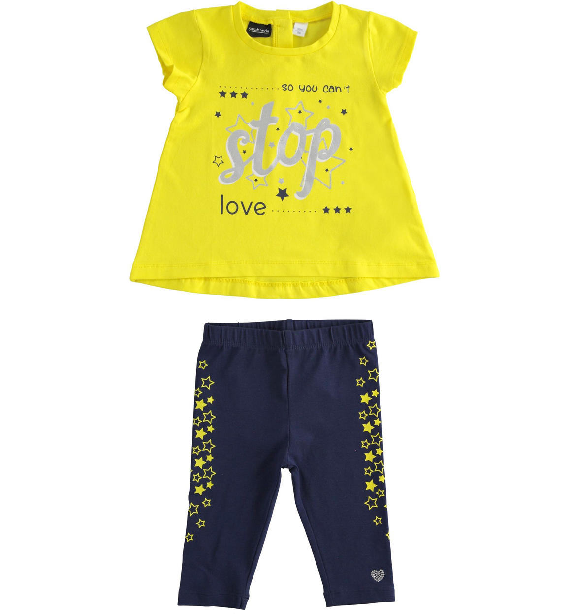 Completo bambina maxi t-shirt e leggings pinocchietto - Sarabanda