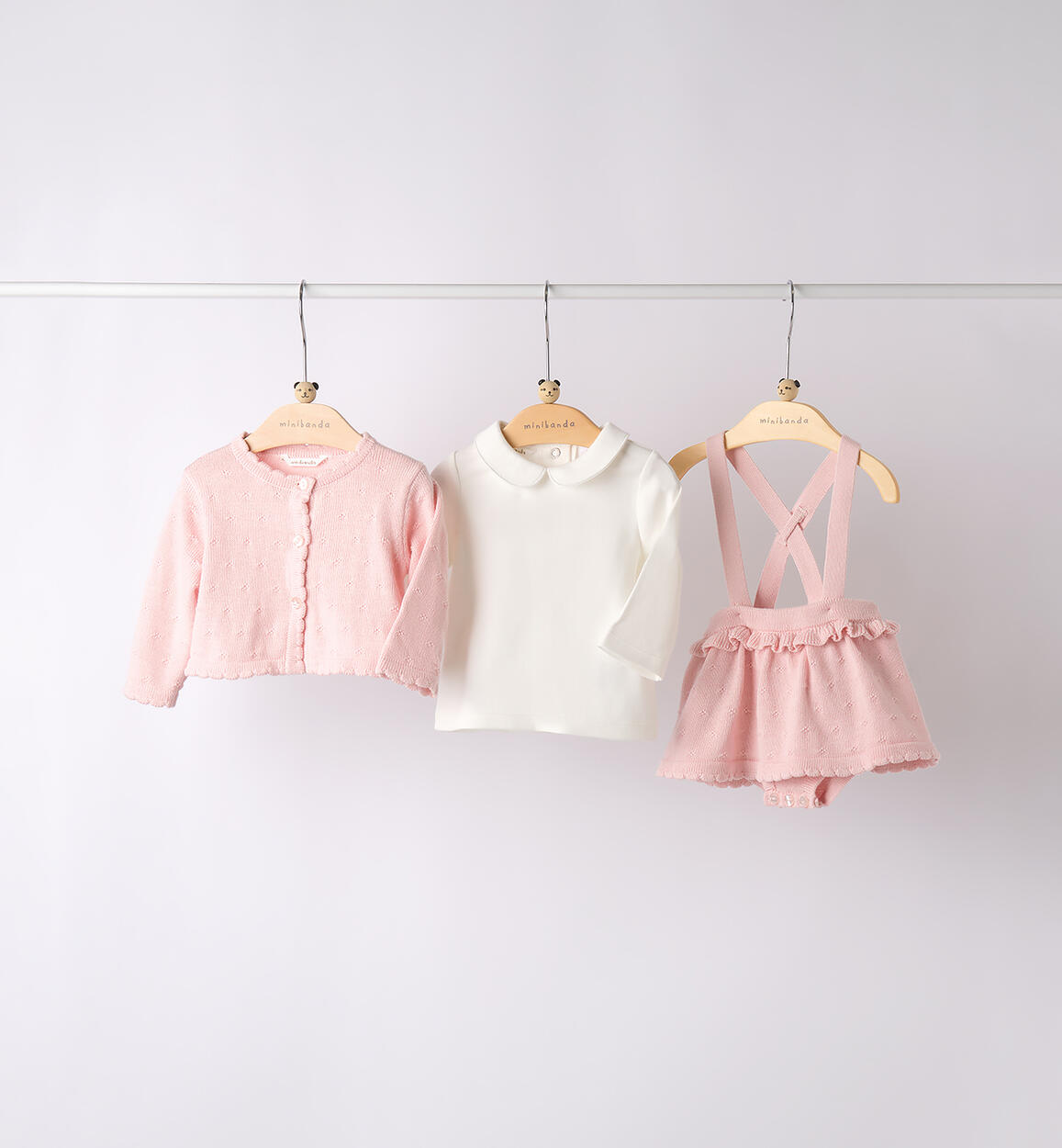 Completo neonata 3 pezzi ROSA