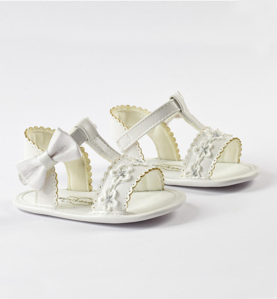 Eleganti sandali in ecopelle per cerimonia per neonata da 0 a 24 mesi  Minibanda - Sarabanda