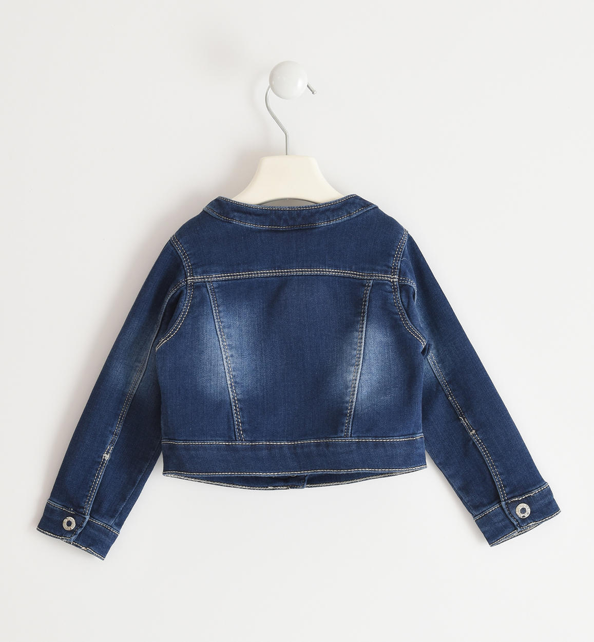 Giacca di jeans bambina short body con strass - Sarabanda