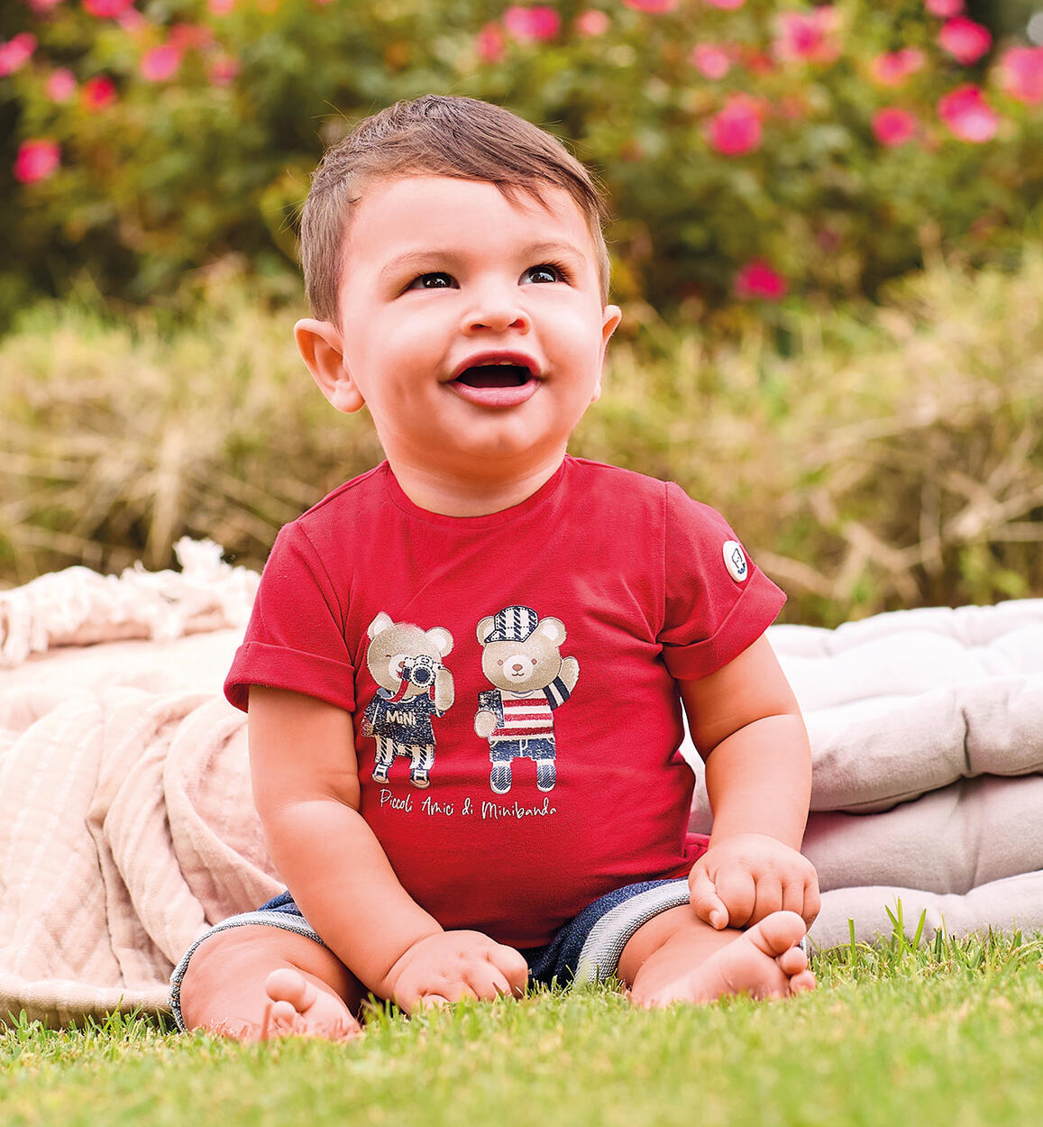 Jeans corti neonato BLU