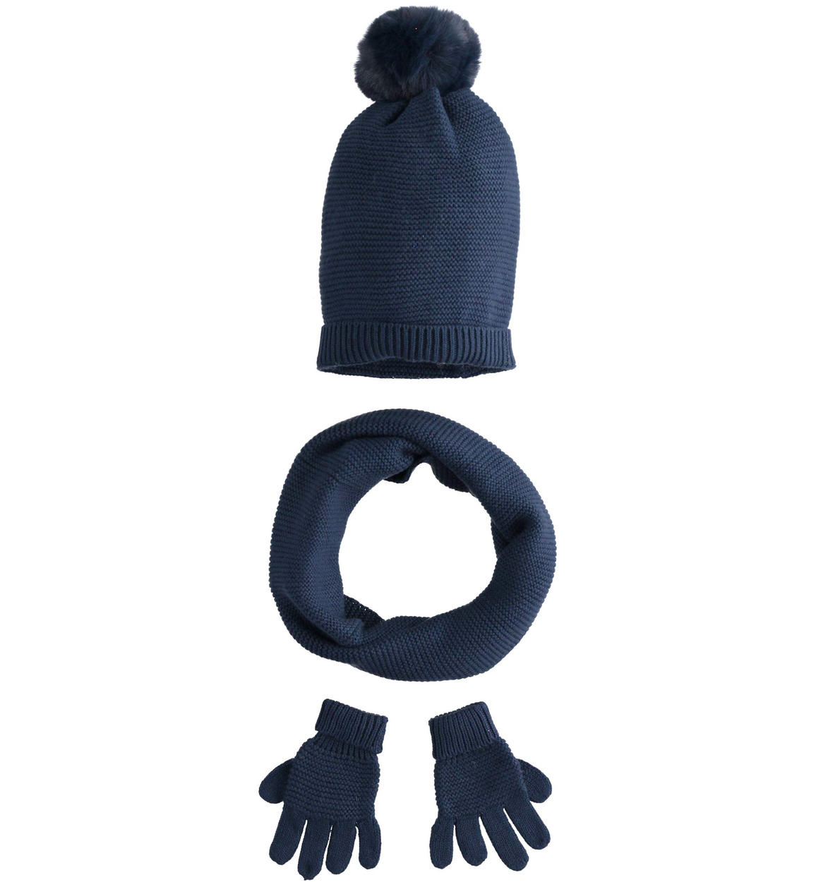 Kit cappello modello cuffia, scaldacollo e guanti - Sarabanda