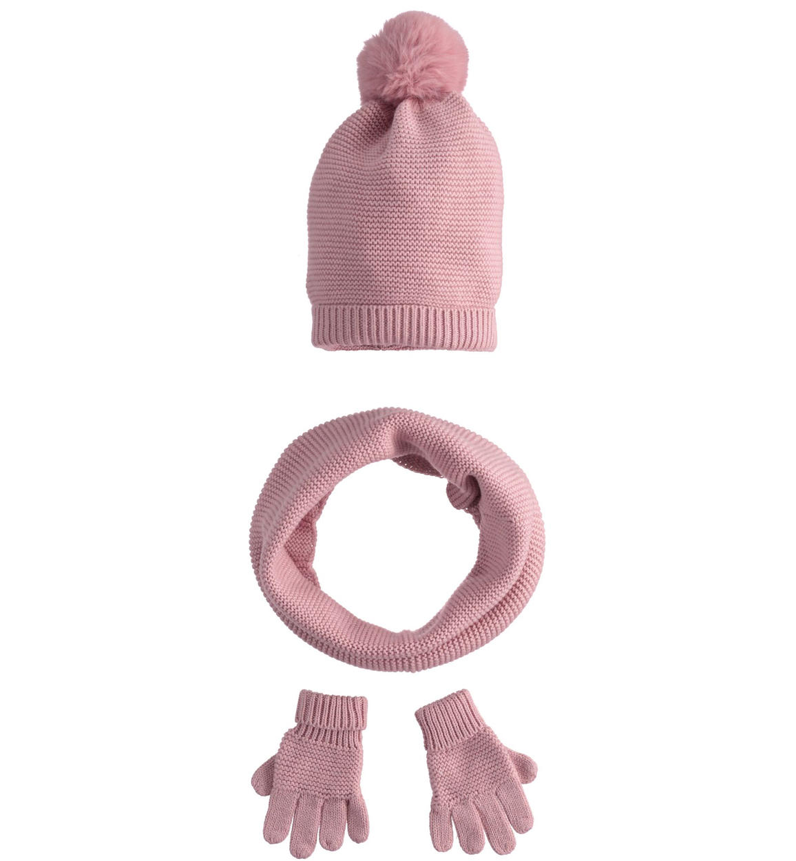 Kit cappello modello cuffia, scaldacollo e guanti - Sarabanda