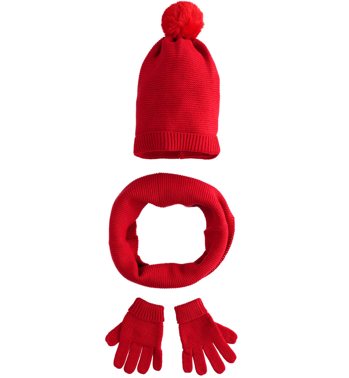 Kit cappello modello cuffia, scaldacollo e guanti - Sarabanda