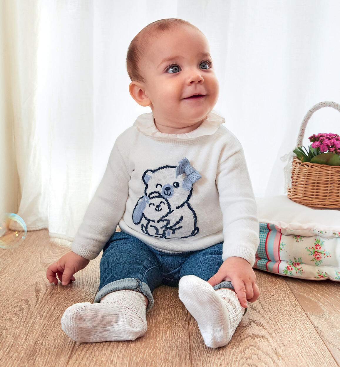 Maglia per bimba in tricot di cotone Sarabanda