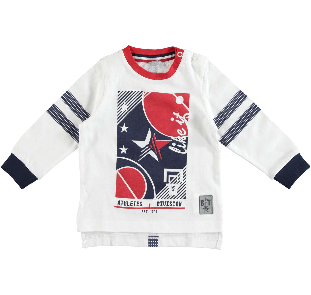 sarabanda long sleeved t shirt in cotton jersey with front and back