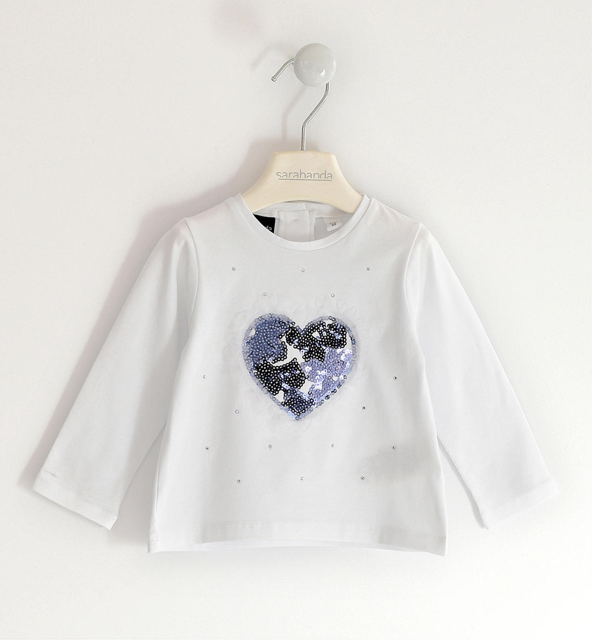 Maglietta bambina con cuore di paillettes - Sarabanda