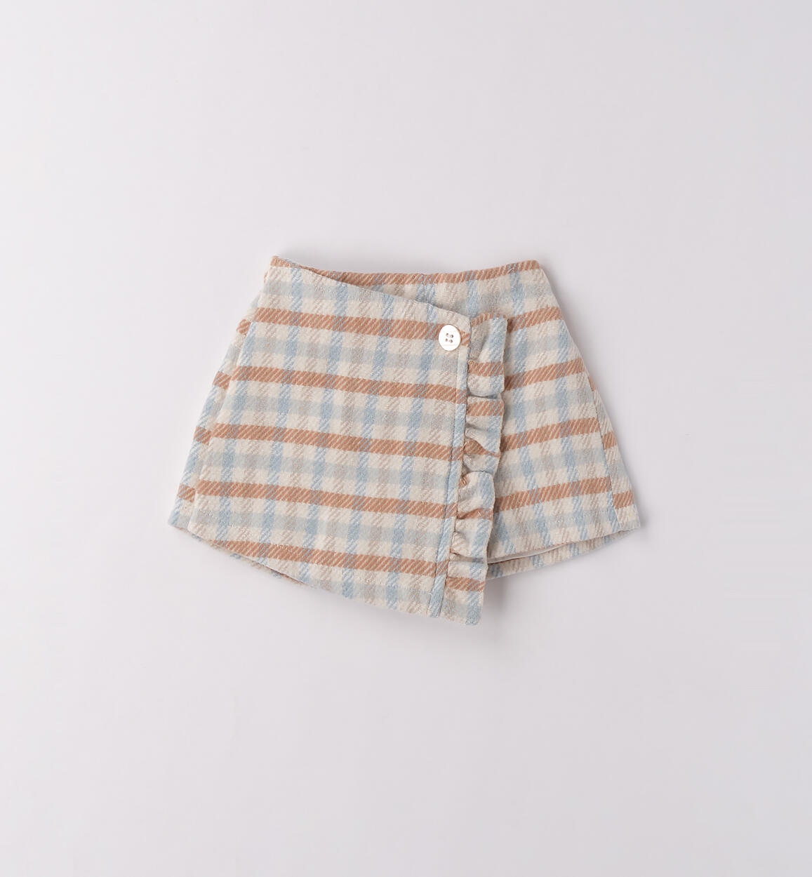 Pantaloncino a quadri per bimba AZZURRO