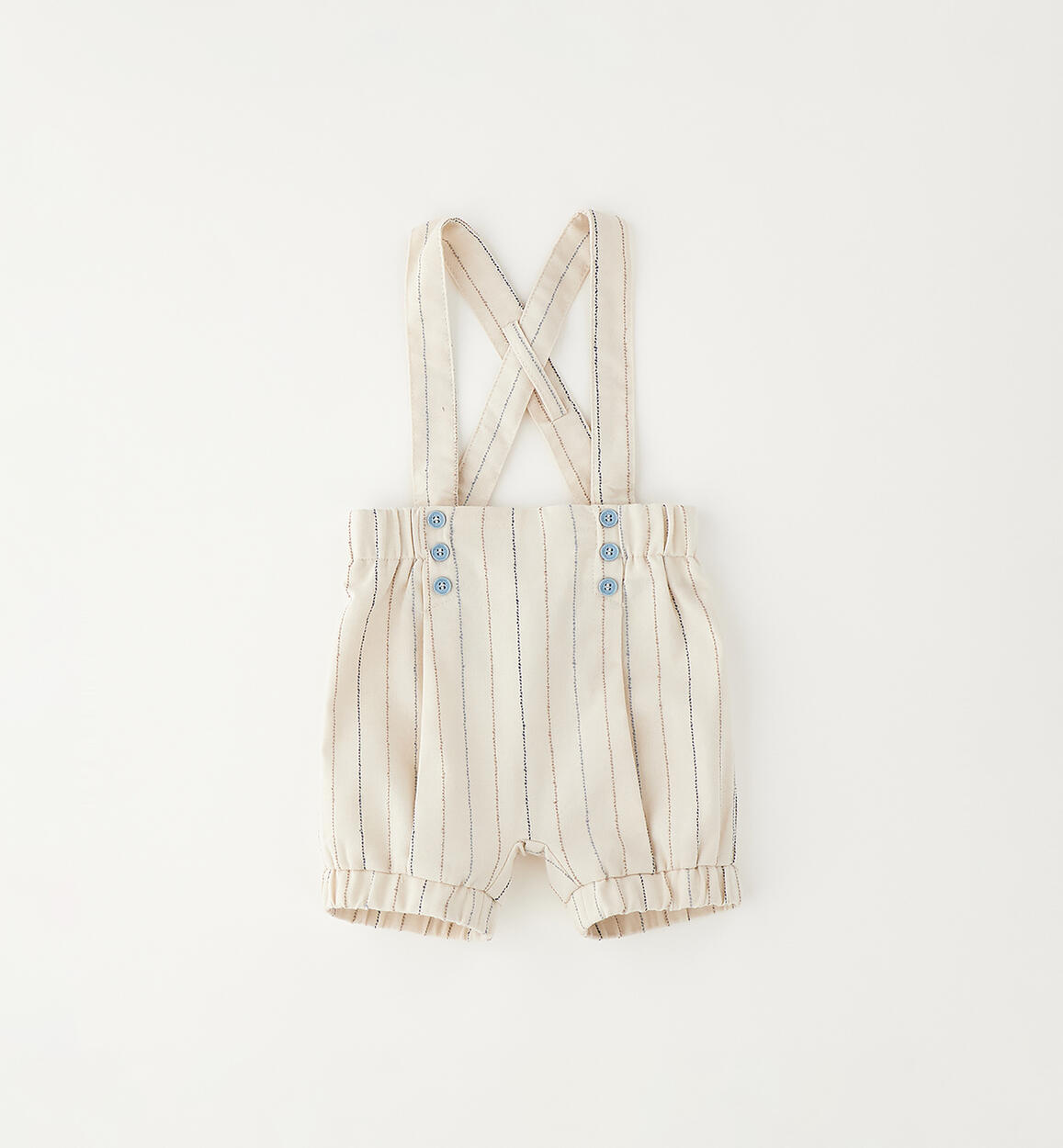 Pantaloni cerimonia neonato con bretelle BEIGE