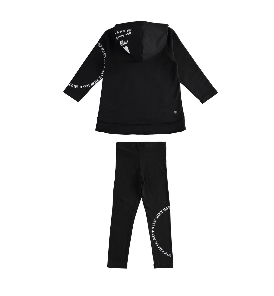 Particolare tuta due pezzi con felpa svasata e leggings - Sarabanda