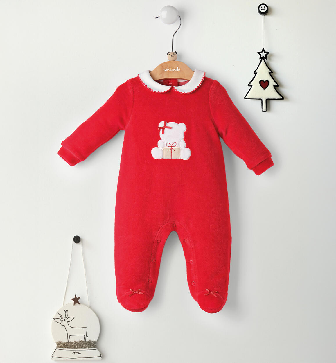 Christmas romper for baby girl RED