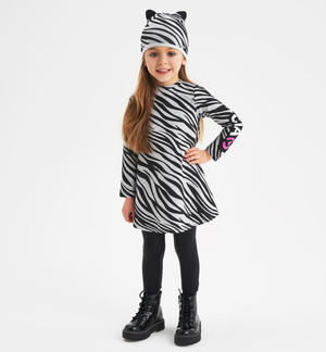 Girl's zebra pattern dress GREY