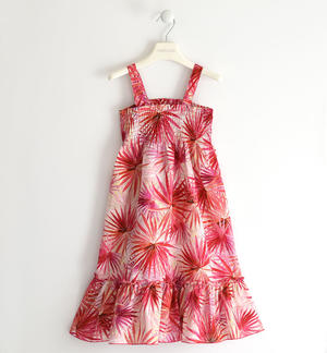 100% cotton dress for girls with Hawaiian pattern PINK