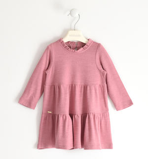 Girl's dress with frills PINK