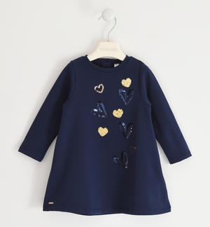Girl's dress with hearts BLUE
