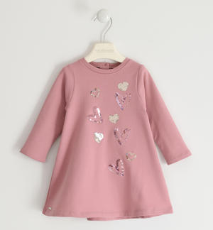 Girl's dress with hearts PINK