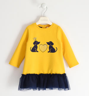 Girl's dress with tulle YELLOW