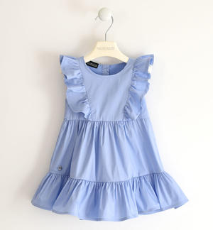 Summer girl dress with ruffles BLUE