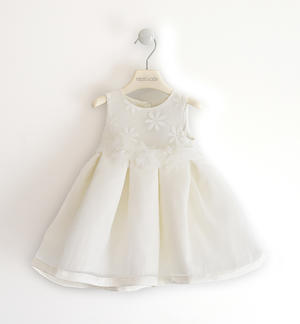Girl ceremony dress with embroidered bodice