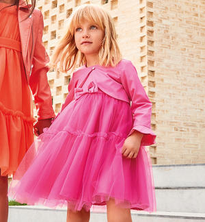 Girl's occasion wear dress with shrug PINK