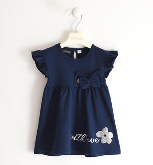 Girl dress with bow BLUE