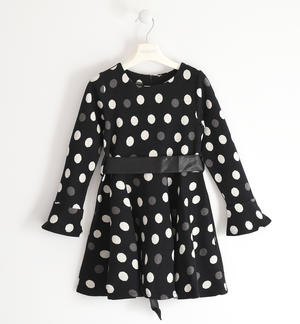 Girl's polka-dot dress BLACK