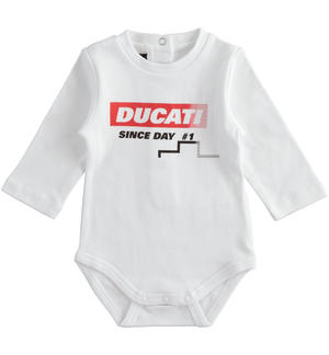 Ducati long sleeve newborn boy bodysuit WHITE