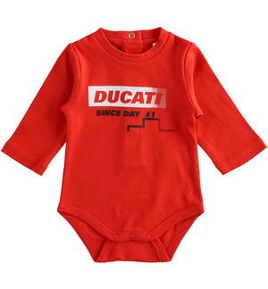 Ducati long sleeve newborn boy bodysuit RED