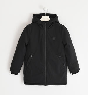 Warm scuba jacket with fleece lining BLACK