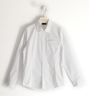 Long-sleeved tight boy shirt WHITE