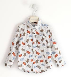 Boy's shirt with little dogs WHITE