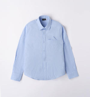 Boys' classic shirt with pocket square BLUE