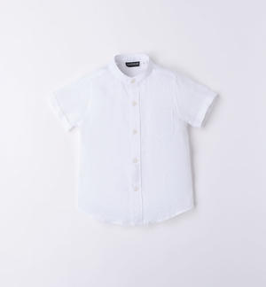 Boys' linen summer shirt WHITE