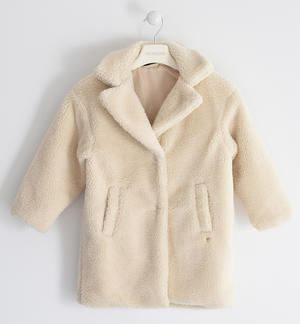 Coat in "teddy" fabric BEIGE