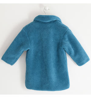 Coat in "teddy" fabric BLUE