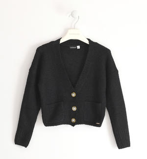 Girl's cardigan with pockets BLACK