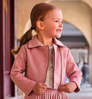 Girl's faux leather biker jacket