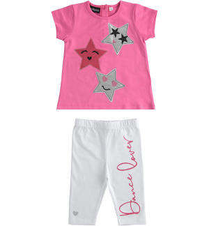 T-shirt and leggings outfit for girls PINK