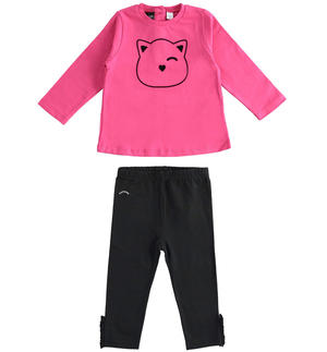 Girl's sporty jersey outfit FUCHSIA