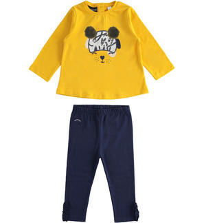 Girl's sporty jersey outfit YELLOW