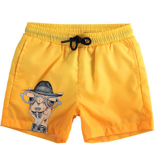 Swim trunks for boys enriched by cute print YELLOW