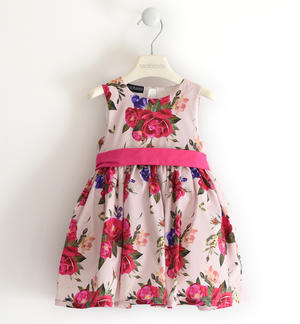 Elegant floral patterned dress for girls PINK