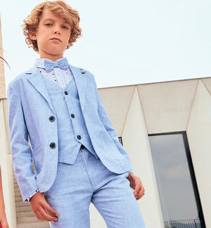 Boys' elegant jacket with pin BLUE