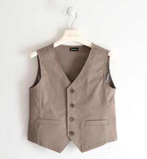 Elegant baby vest in solid colour twill GREY