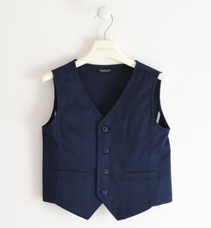 Elegant baby vest in solid colour twill BLUE