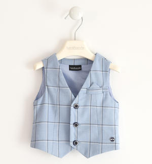 Elegant vest for boys with a check pattern BLUE