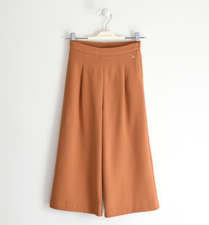 Elegant girl¿s trousers in crepe fabric BROWN